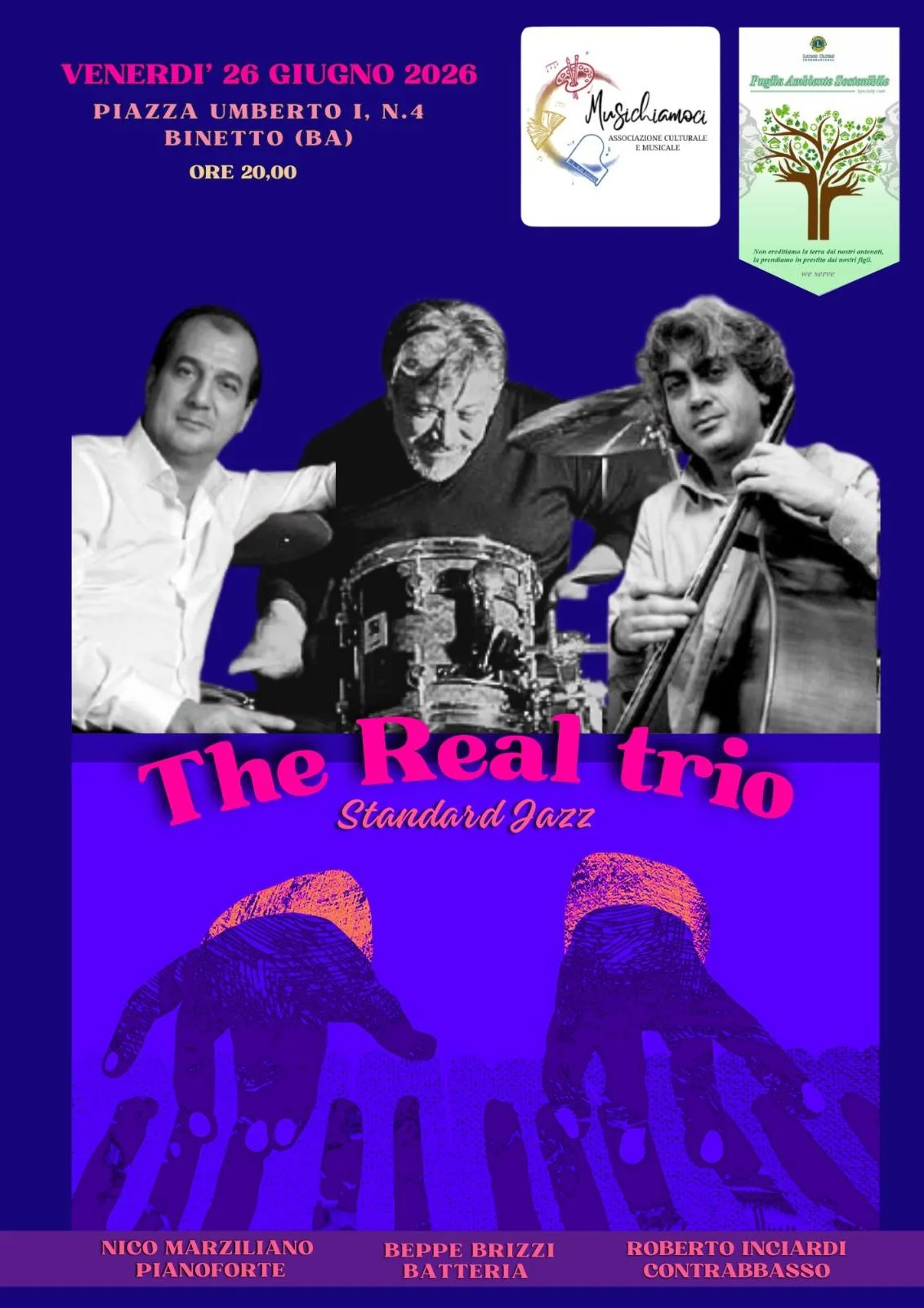 Locandina della Serata in jazz con The Real Trio