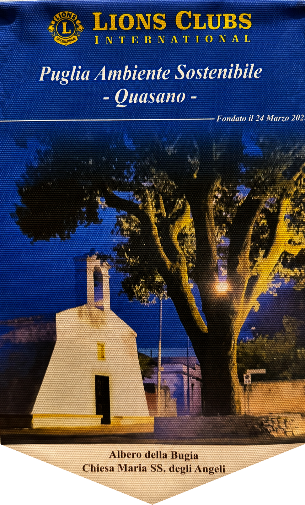 Retro del guidoncino del Lions Club Puglia Ambiente Sostenibile