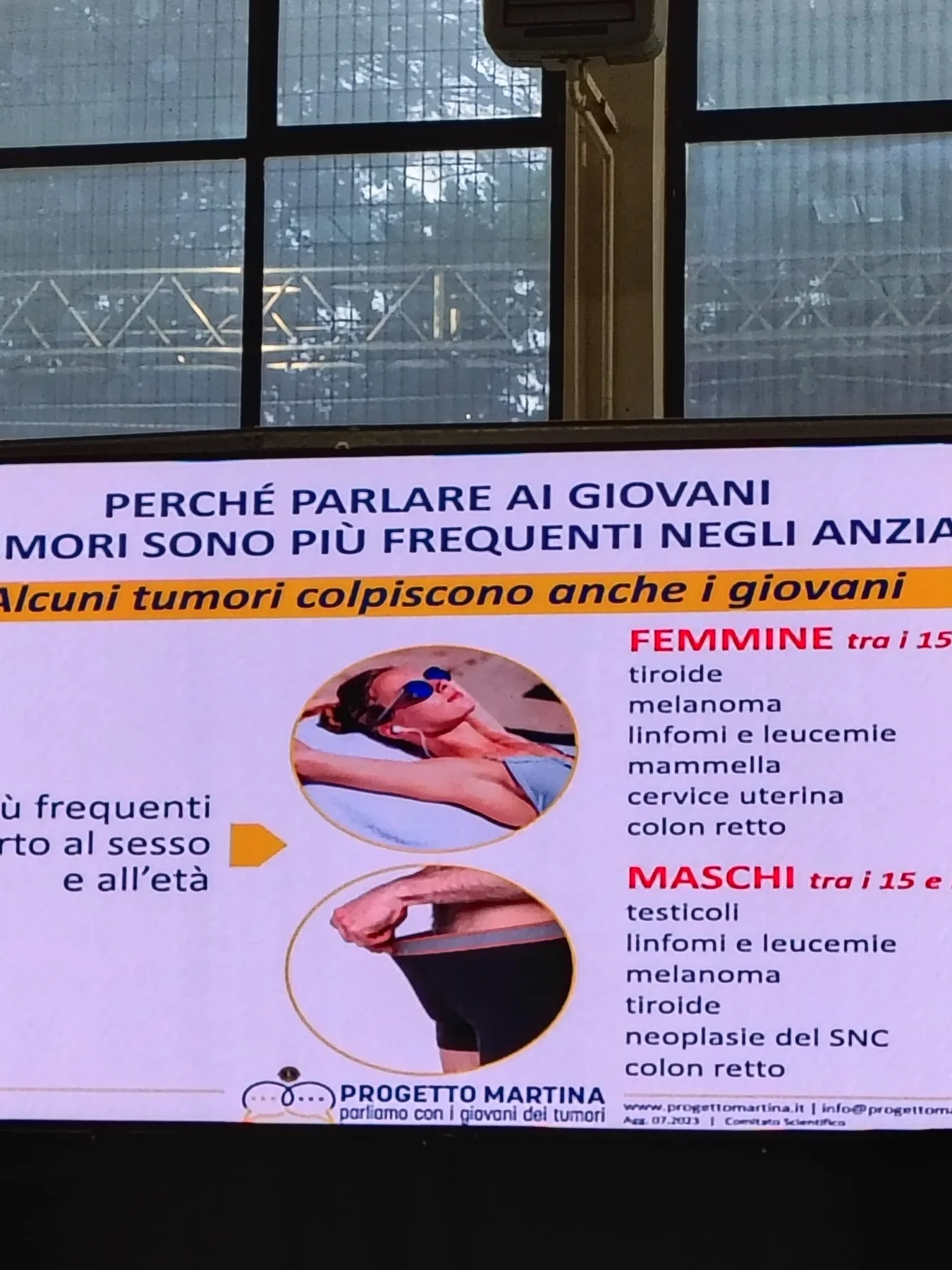 Slide didattica proiettata durante l’incontro