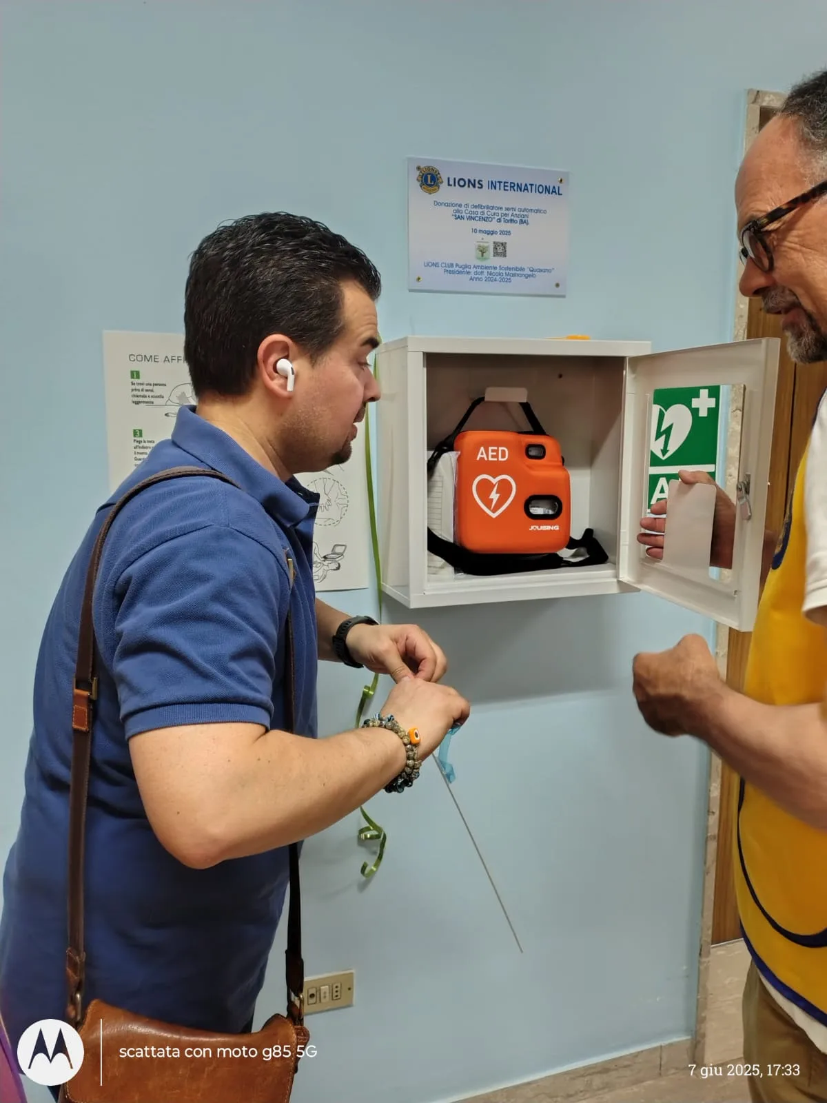 Il defibrillatore semiautomatico donato dal Club